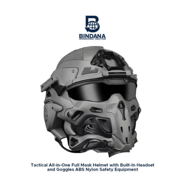 Tactical All-in-One Full Mask Helmet with Built-in Headset and Goggles