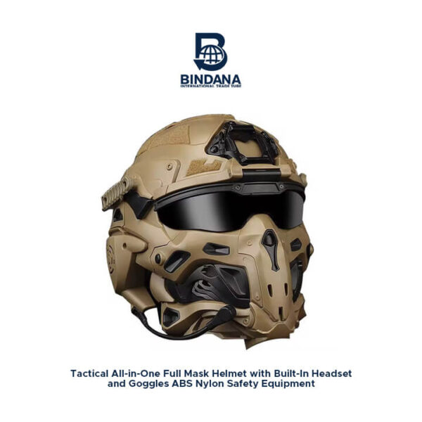 Tactical All-in-One Full Mask Helmet with Built-in Headset and Goggles - Image 4